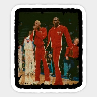 Dennis Rodman with Michael Jordan Sticker